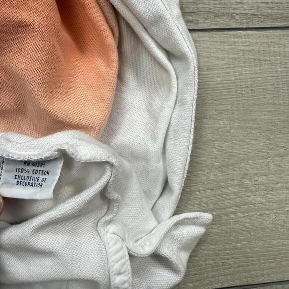 Polo Ralph Lauren Ombre Polo Shirt Orange to White Gradient Men Size XL Tie Dye - Picture 6 of 7